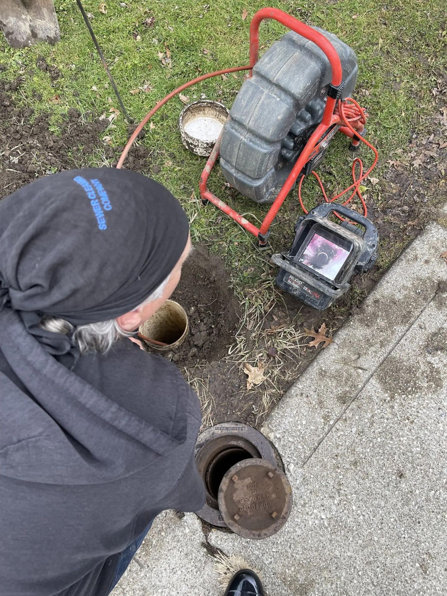 Camera inspection of sewer pipe