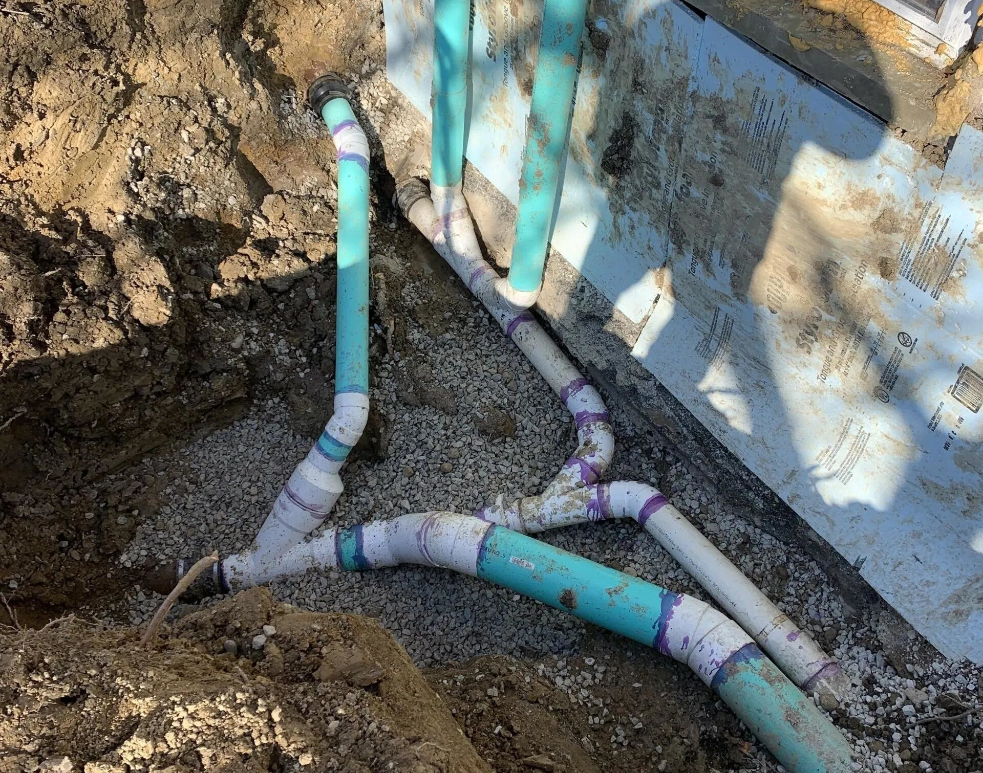 New sewer line installation