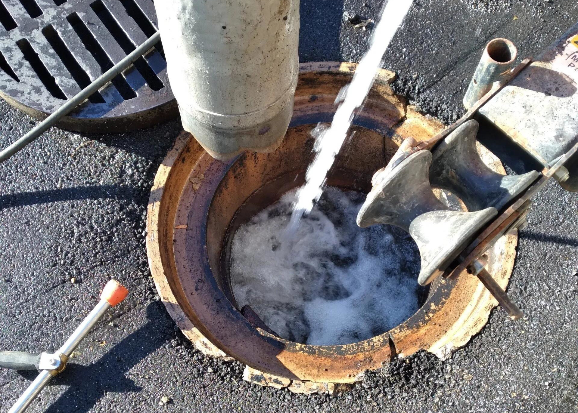 Vac truck debris removal